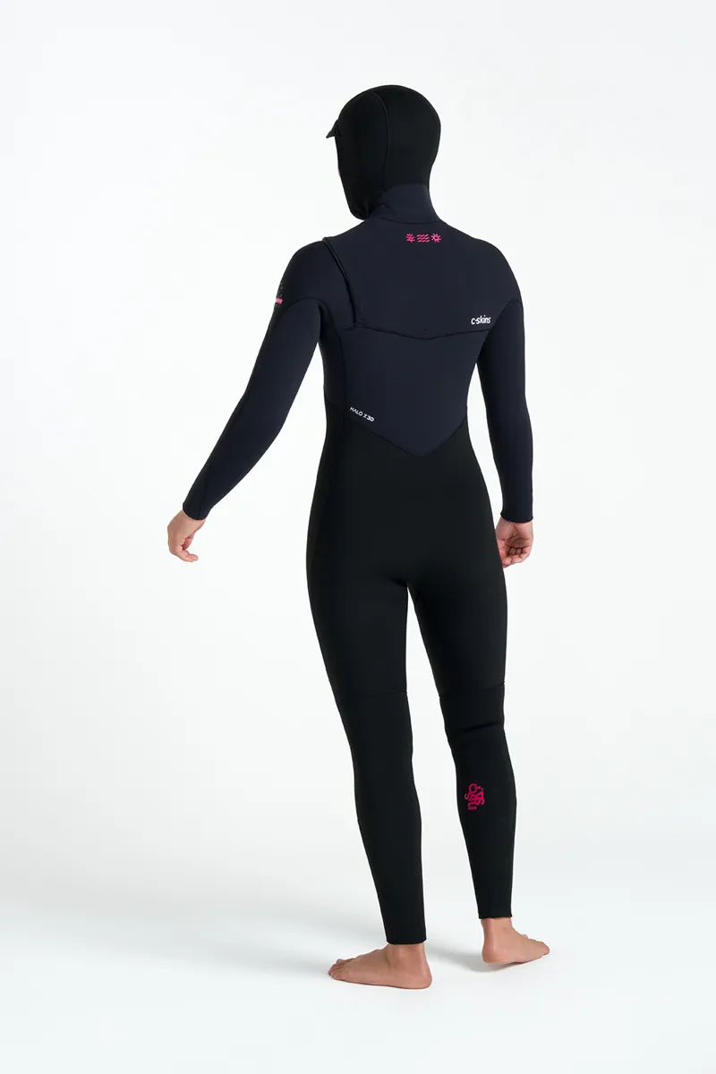 C-Skins Womens NuWave Rewired 6/5 Hooded Wetsuit Black/Rose-2