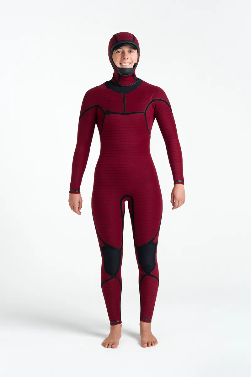 C-Skins Womens NuWave Rewired 6/5 Hooded Wetsuit Black/Rose-3
