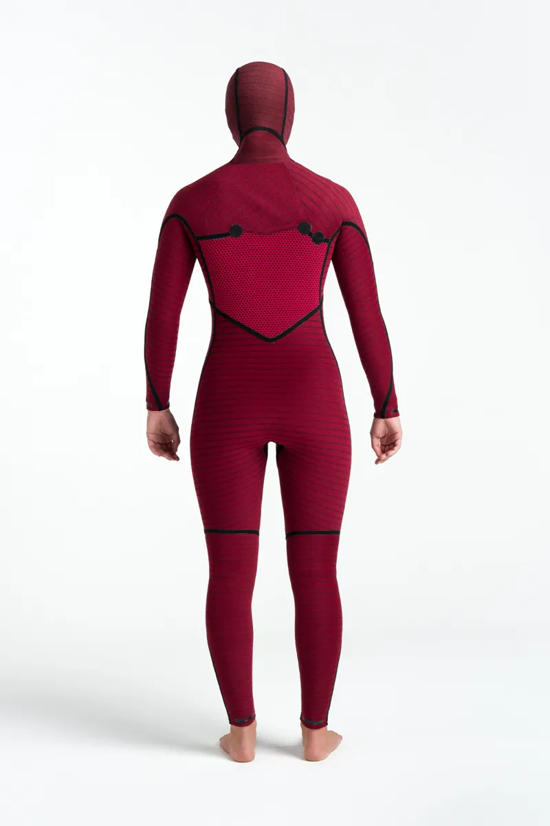 C-Skins Womens NuWave Rewired 6/5 Hooded Wetsuit Black/Rose-4