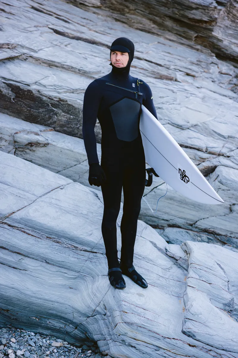 C-Skins NuWave ReWired 6/5 Mens Hooded Wetsuit Black/Lime-2
