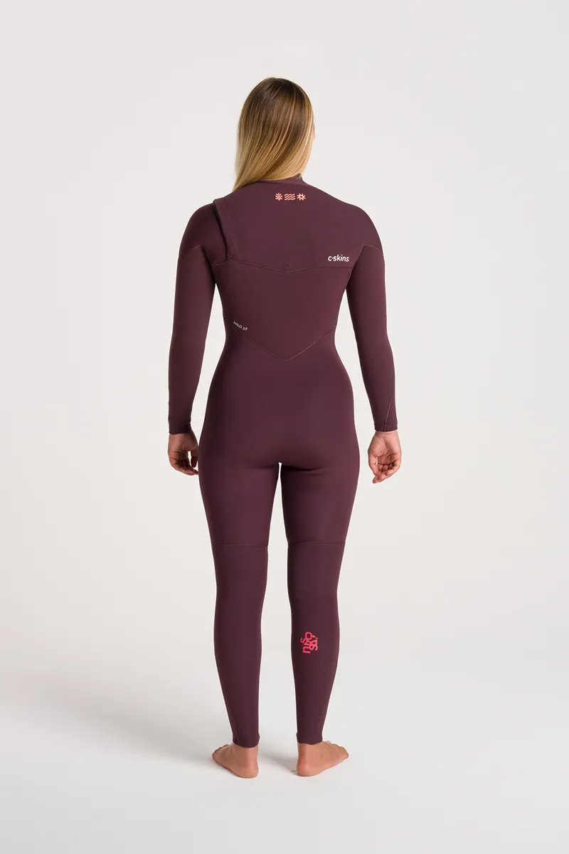 C-Skins Womens NuWave ReWired 4/3 Chest Zip Wetsuit Rust-6