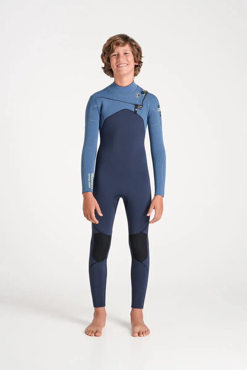 C-Skins NuWave Junior Session 4/3 Chest Zip Wetsuit Bluestone/Steel-2