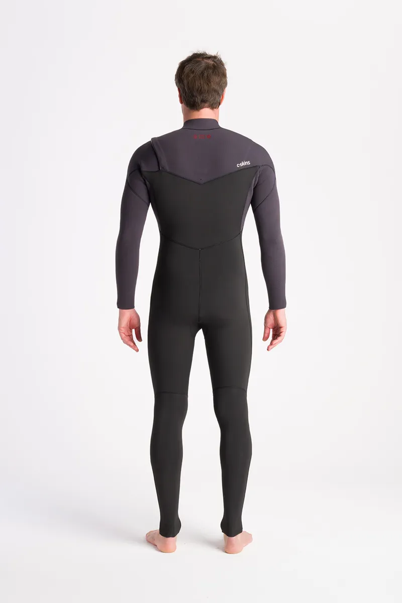C-Skins NuWave Mens Session 5/4 Chest Zip Wetsuit Black/Meteor-1
