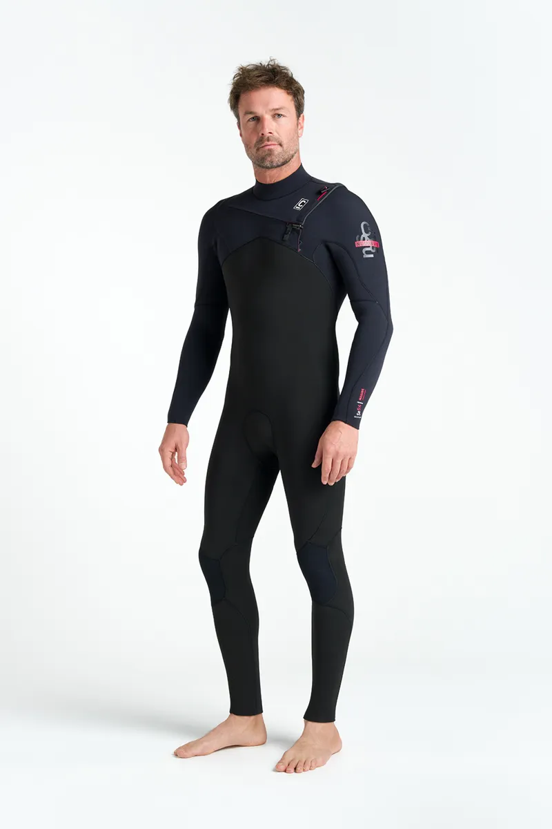 C-Skins NuWave Session 5/4 Mens Chest ip Wetsuit Black/Red-9