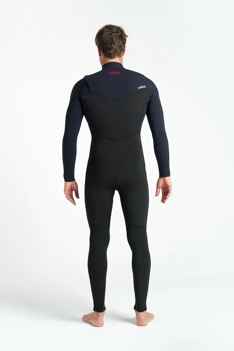 C-Skins NuWave Session 5/4 Mens Chest ip Wetsuit Black/Red-4