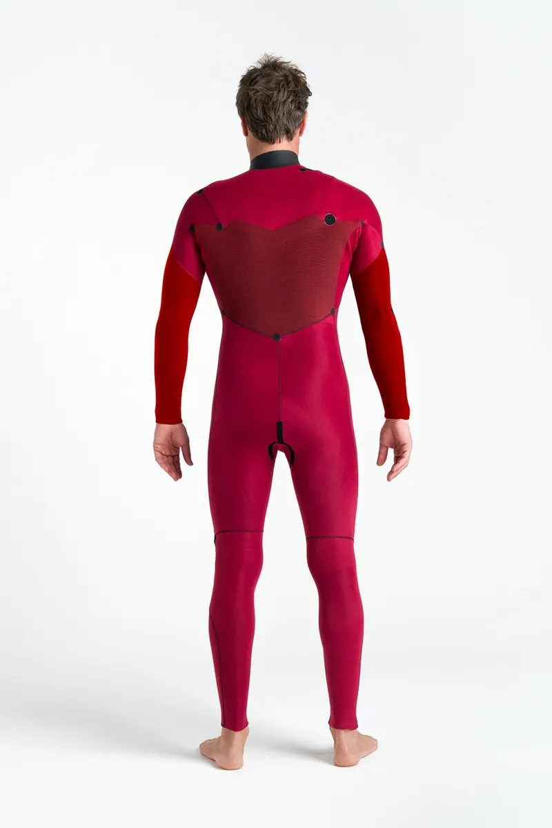 C-Skins NuWave Session 5/4 Mens Chest ip Wetsuit Black/Red-2
