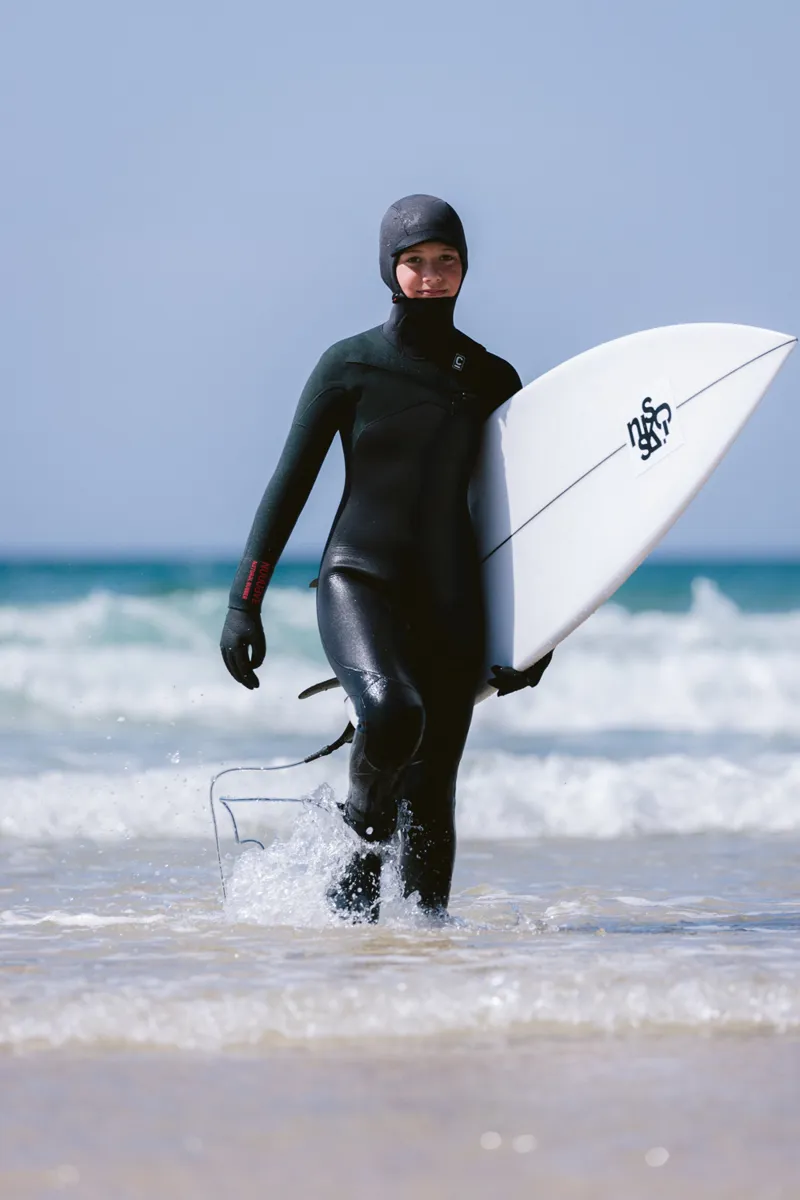 C-Skins NuWave Kids Session 5/4 Hooded Wetsuit Meteor/Forest Green-7
