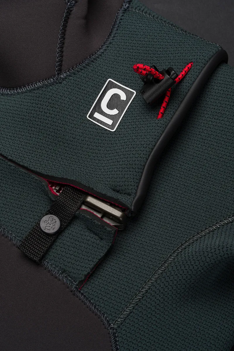 C-Skins NuWave Kids Session 5/4 Hooded Wetsuit Meteor/Forest Green-4