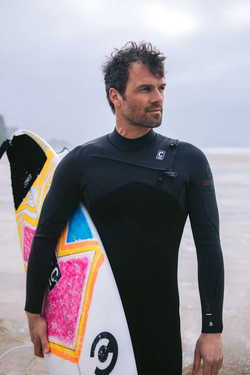 C-Skins NuWave Mens Session 5/4 Chest Zip Wetsuit Black/Meteor-6