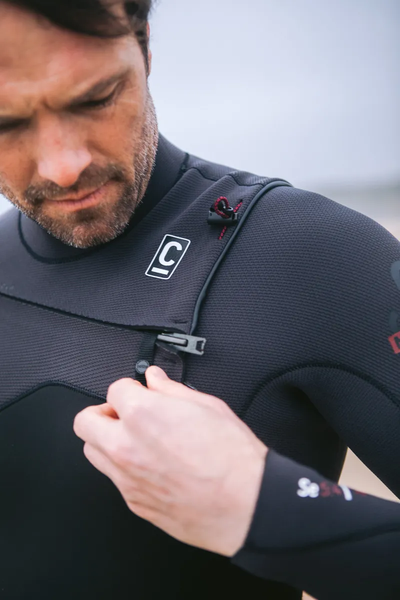 C-Skins NuWave Mens Session 5/4 Chest Zip Wetsuit Black/Meteor-4