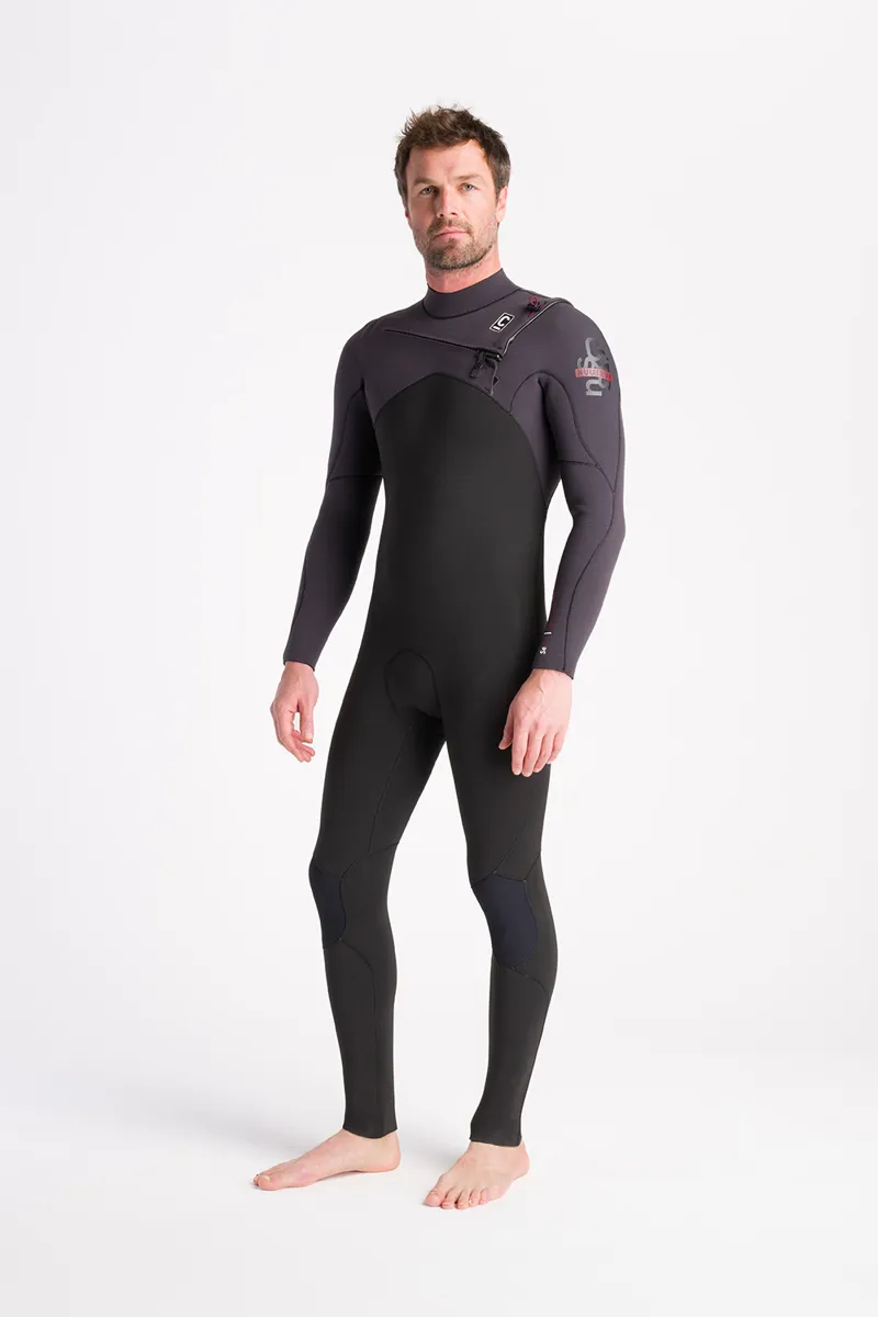 C-Skins NuWave Mens Session 5/4 Chest Zip Wetsuit Black/Meteor-3