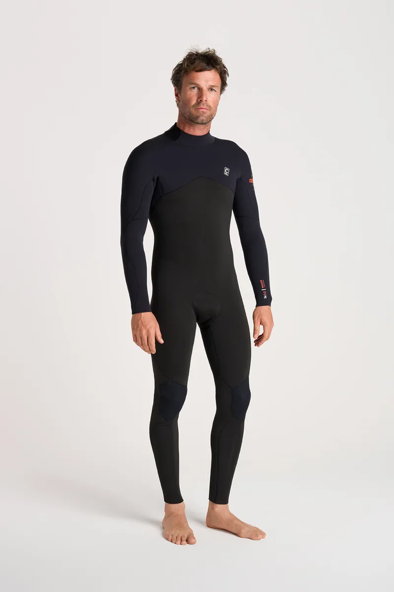 C-Skins NuWave Mens Session 3/2 Back Zip Wetsuit Black
