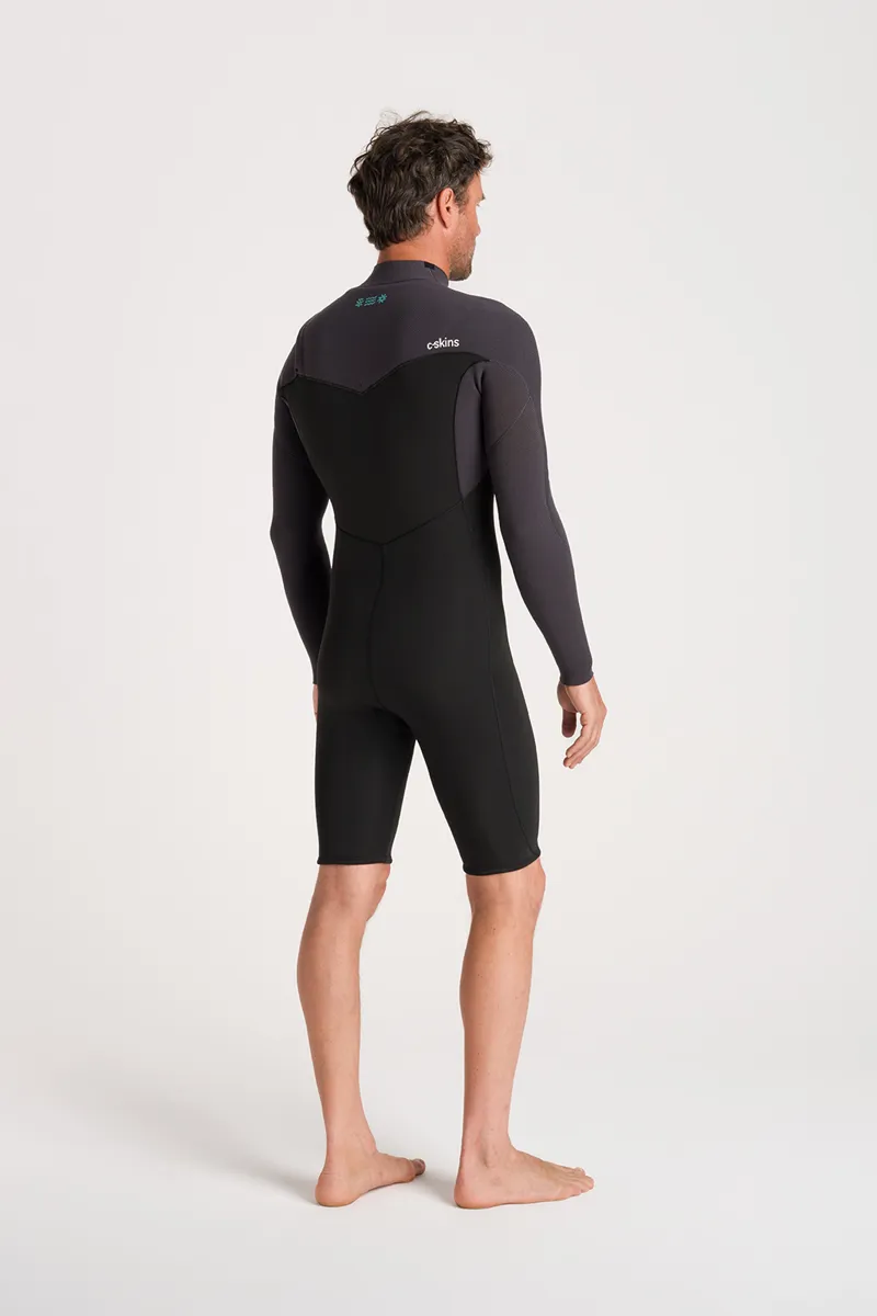 C-Skins Mens NuWave Session 3/2 Chest Zip Spring Wetsuit Black/Meteor-6