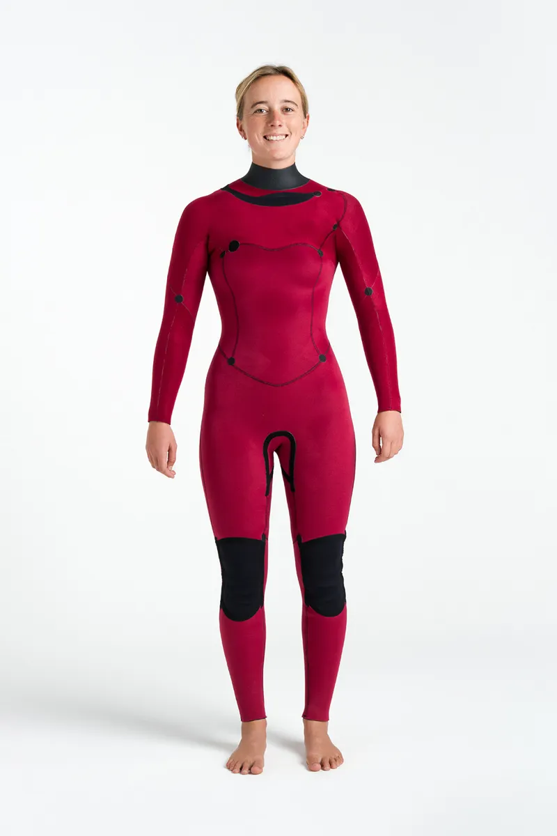 C-Skins NuWave Womens Solace 5/4 Chest Zip Wetsuit Black/Forest Green-5