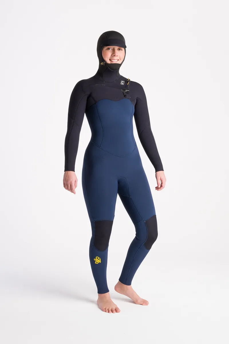 C-Skins NuWave Womens Solace 5/4 Hooded Wetsuit Bluestone