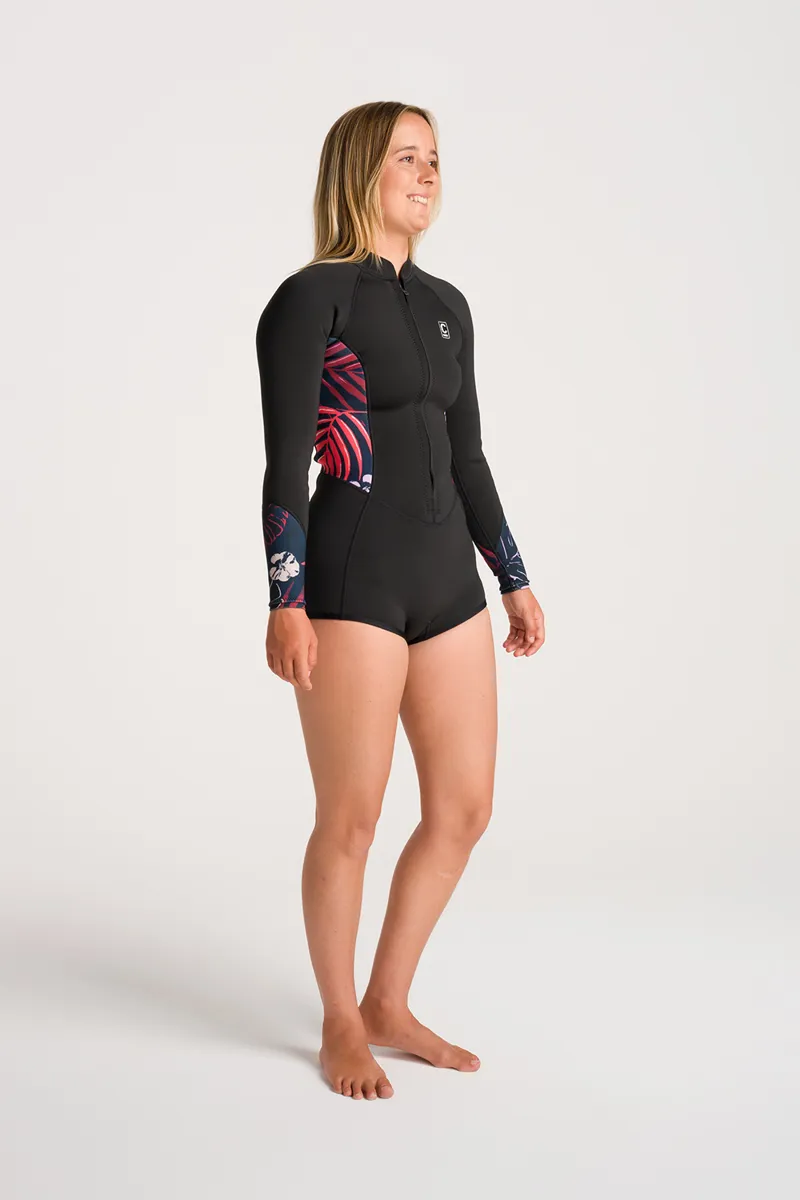 C-Skins NuWave Solace Lite 2/2 Flatlock Front Zip Surf Suit Black-1