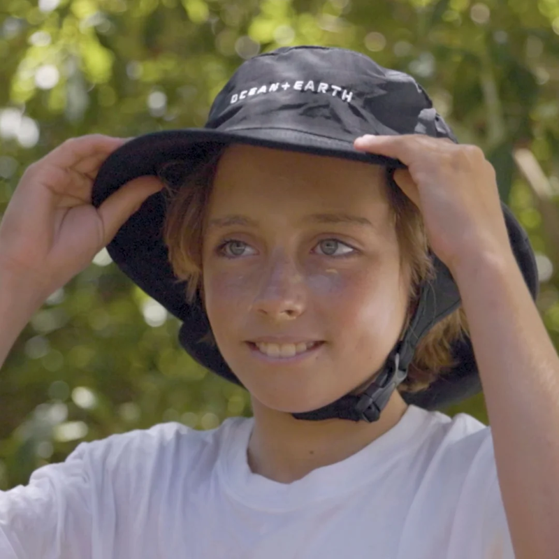 Ocean and Earth Youth Bingin Soft Peak Hat Black-2