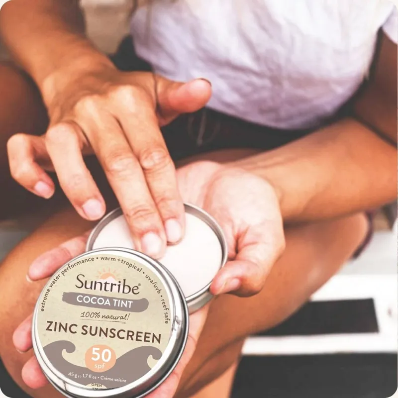 Suntribe Organic Mineral Zinc Tin SPF 50 Cocoa Tint-4