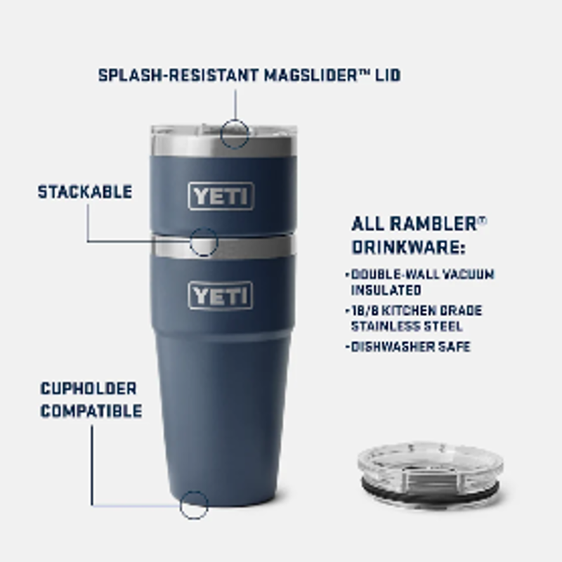 YETI Rambler 20 oz / 591ml Stackable Cup With Magslider Lid - Seafoam-5
