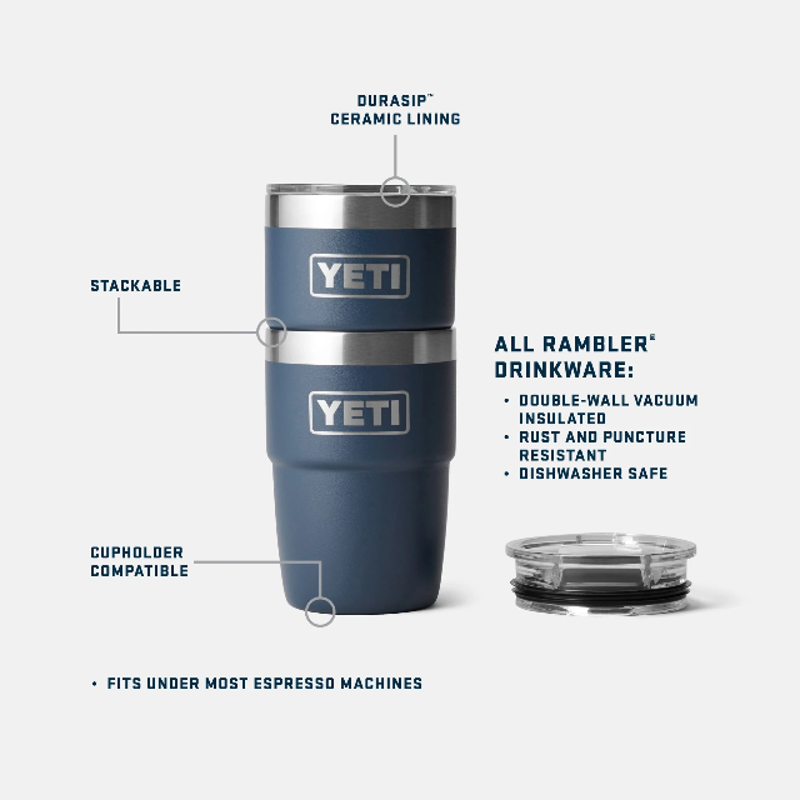 YETI Rambler 8 oz/236ml Stackable Cup With Magslider Lid - Navy-4