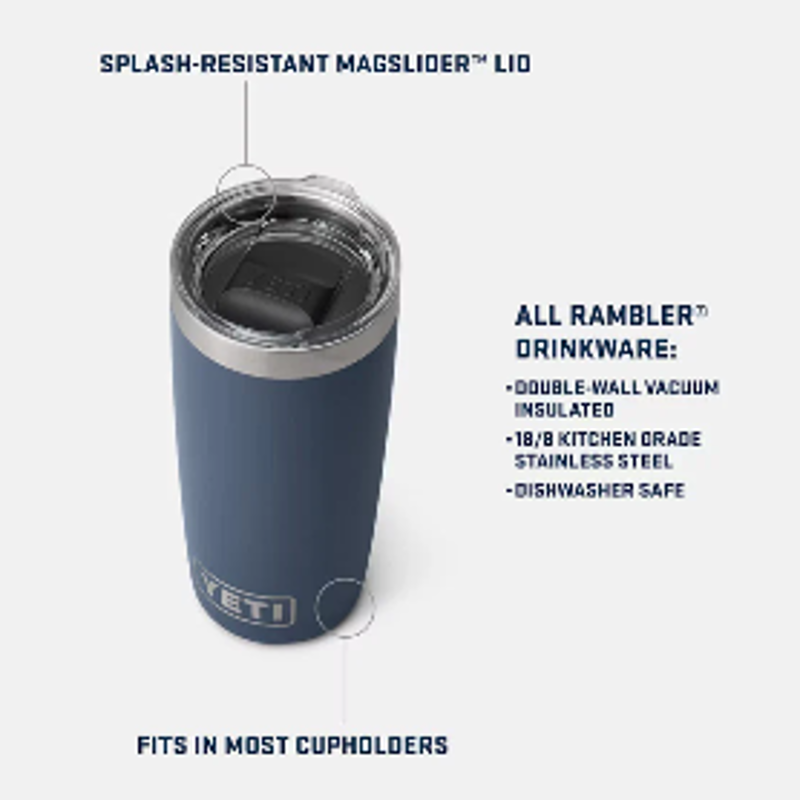 YETI Rambler 10 oz / 296ml Tumbler with Magslider Lid - Navy-5