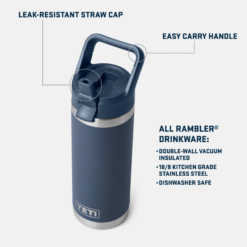 YETI Rambler 26 oz / 769ml Bottle With Colour-Match Straw Lid - King Crab-5