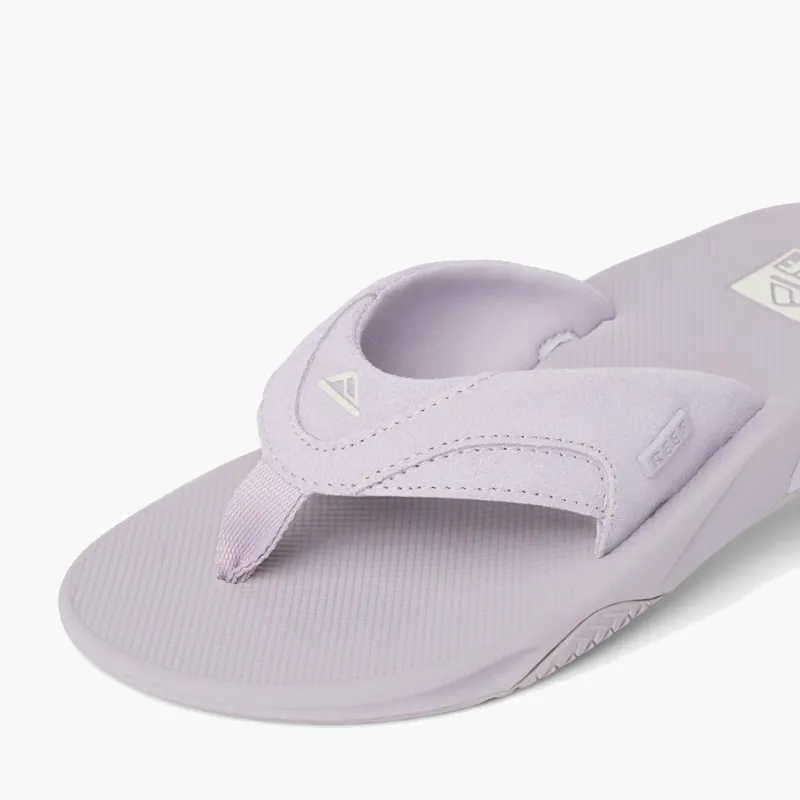 Reef Womens Fanning Lavender Suede Flips Flops-1