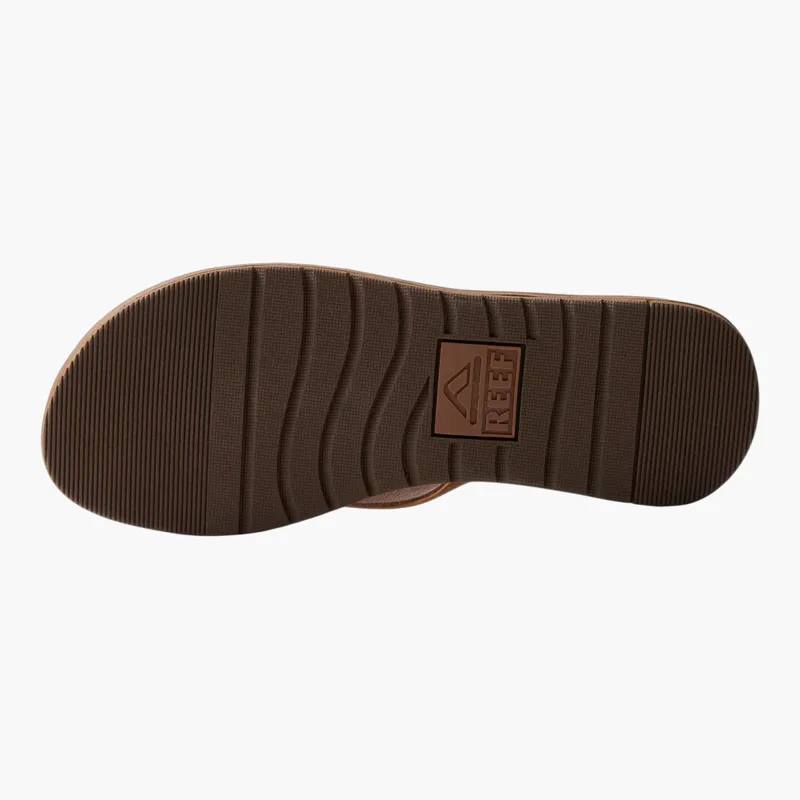 Reef Womens Ojai Classic Slim Leather Dark Brown Flip Flops-3