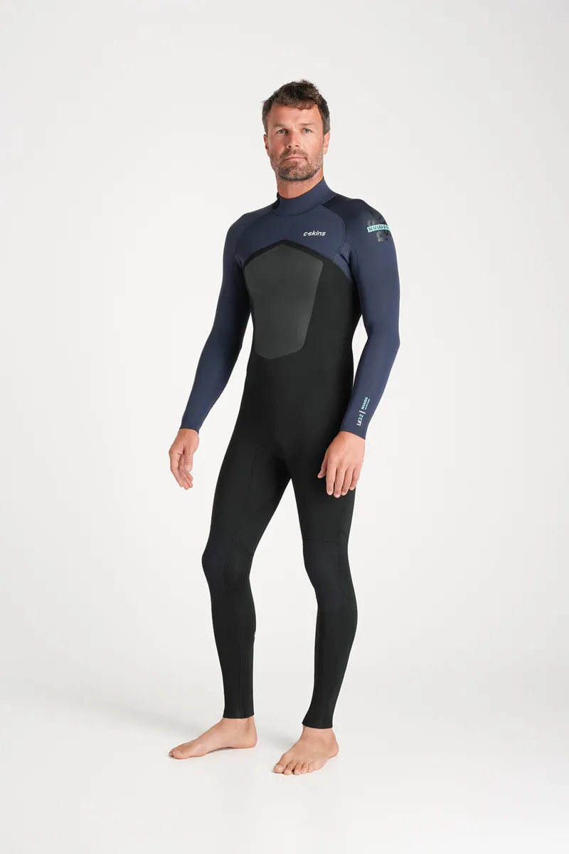 C-Skins NuWave Mens Legend 3/2 Back Zip Wetsuit Black/Bluestone