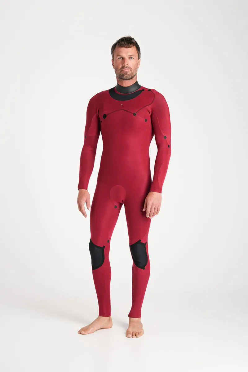 C-Skins NuWave Mens Session 3/2 Chest Zip Wetsuit Black/Steel Blue X-5