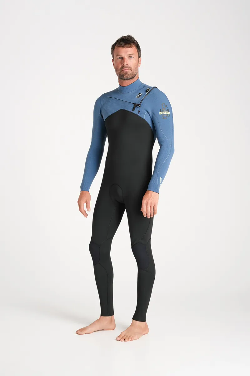 C-Skins NuWave Mens Session 3/2 Chest Zip Wetsuit Black/Steel Blue X