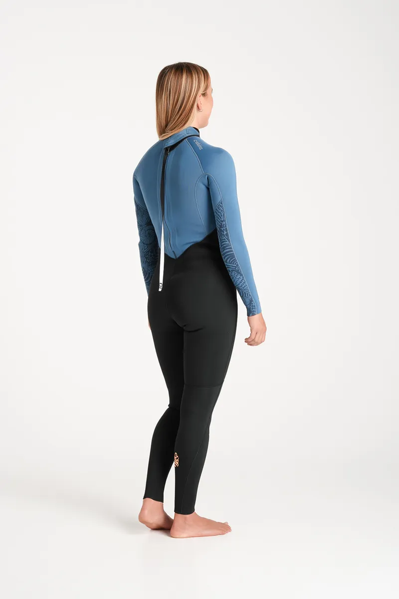 C-Skins Womens NuWave Surflite 3/2 Back Zip Wetsuit Black/Steel Blue-5