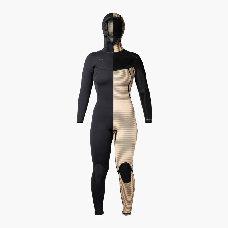 Xcel Womens Comp+ 5/4 Hooded Wetsuit Black-3