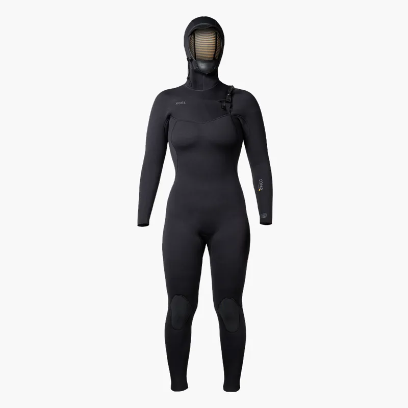 Xcel Womens Comp+ 5/4 Hooded Wetsuit Black