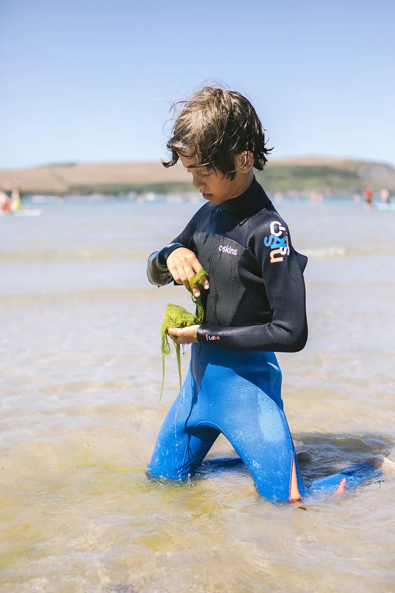 C-Skins Junior Legend 5/4 Back Zip Wetsuit Cyan/Slate-4