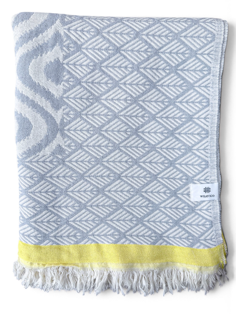 Weavico Turkish Throw - Grey/Yellow-2