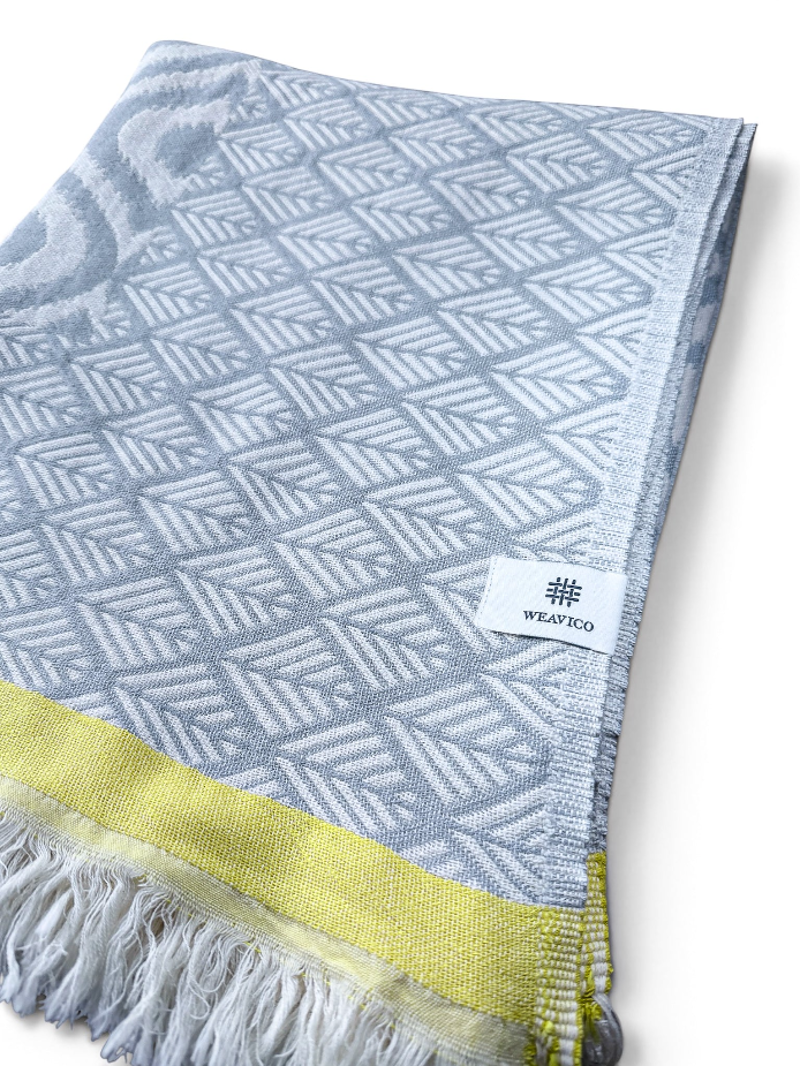 Weavico Turkish Throw - Grey/Yellow-3