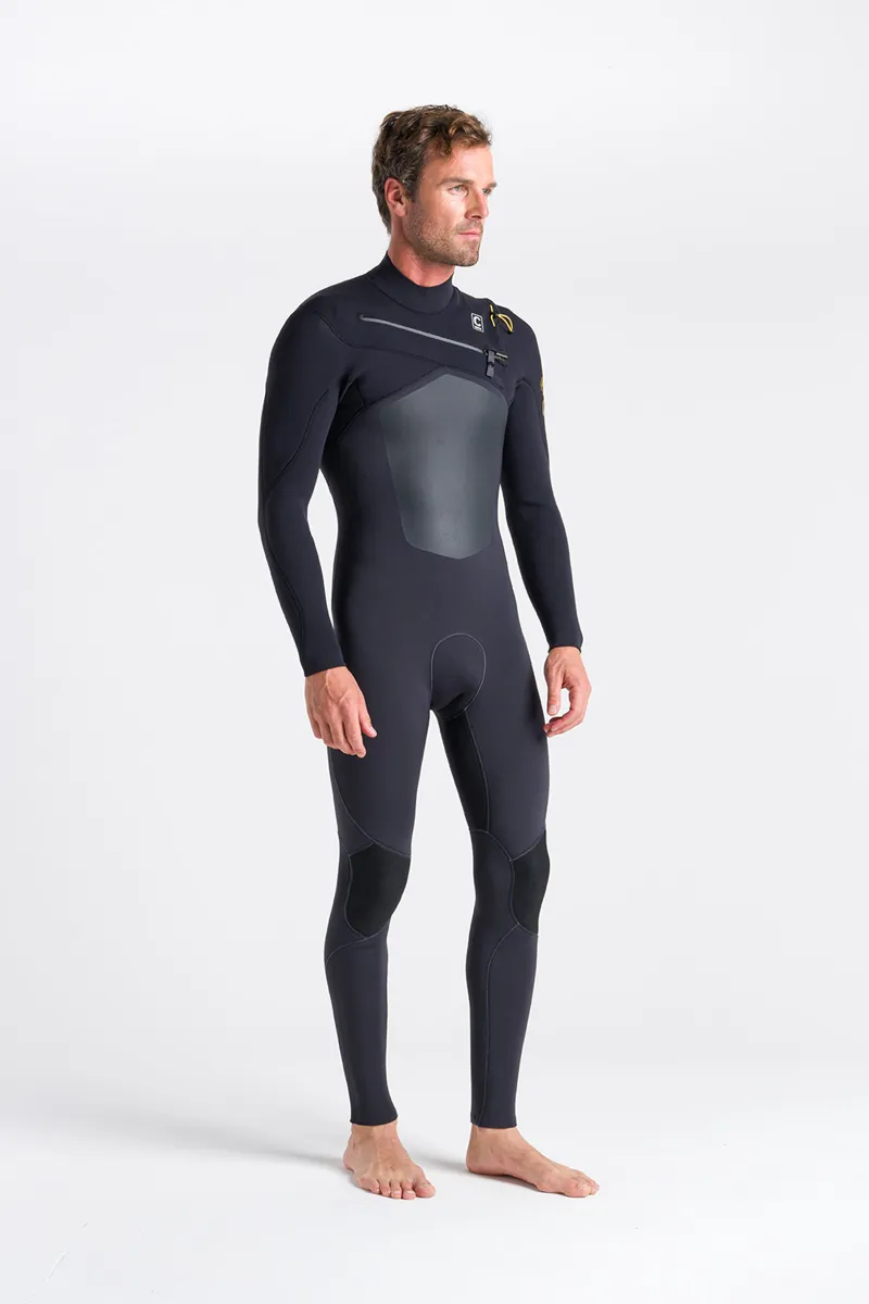 C-Skins Mens ReWired 4/3 Chest Zip Wetsuit Anthracite/Saffron-1