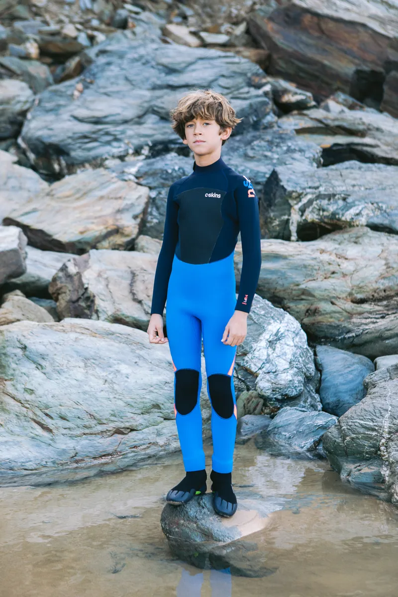 C-Skins Junior Legend 4/3 Back Zip Wetsuit Cyan/Slate-1