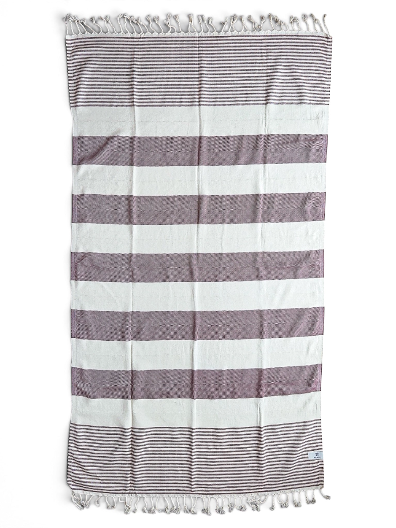 Weavico Turkish Towel Stripes - Maroon-4