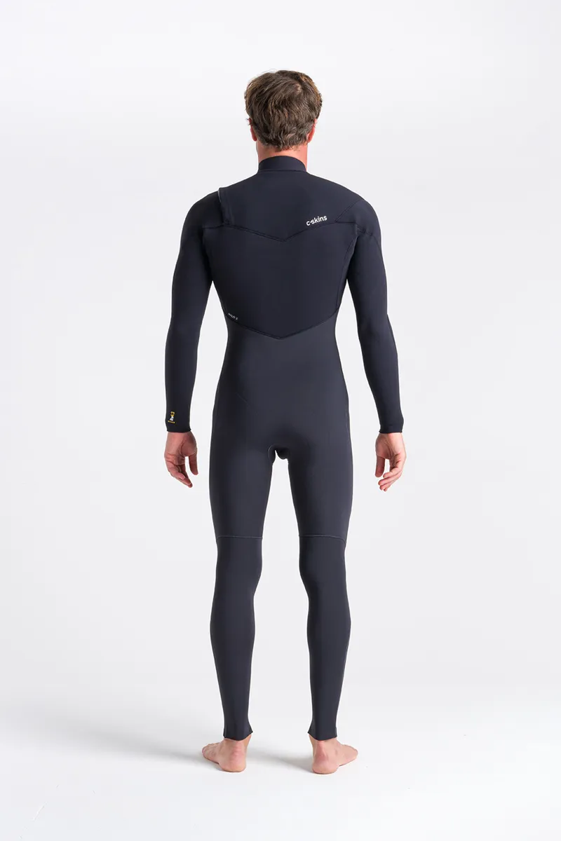 C-Skins Mens ReWired 4/3 Chest Zip Wetsuit Anthracite/Saffron-5