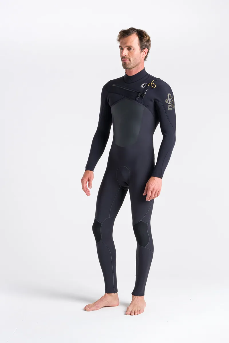 C-Skins Mens ReWired 4/3 Chest Zip Wetsuit Anthracite/Saffron-4
