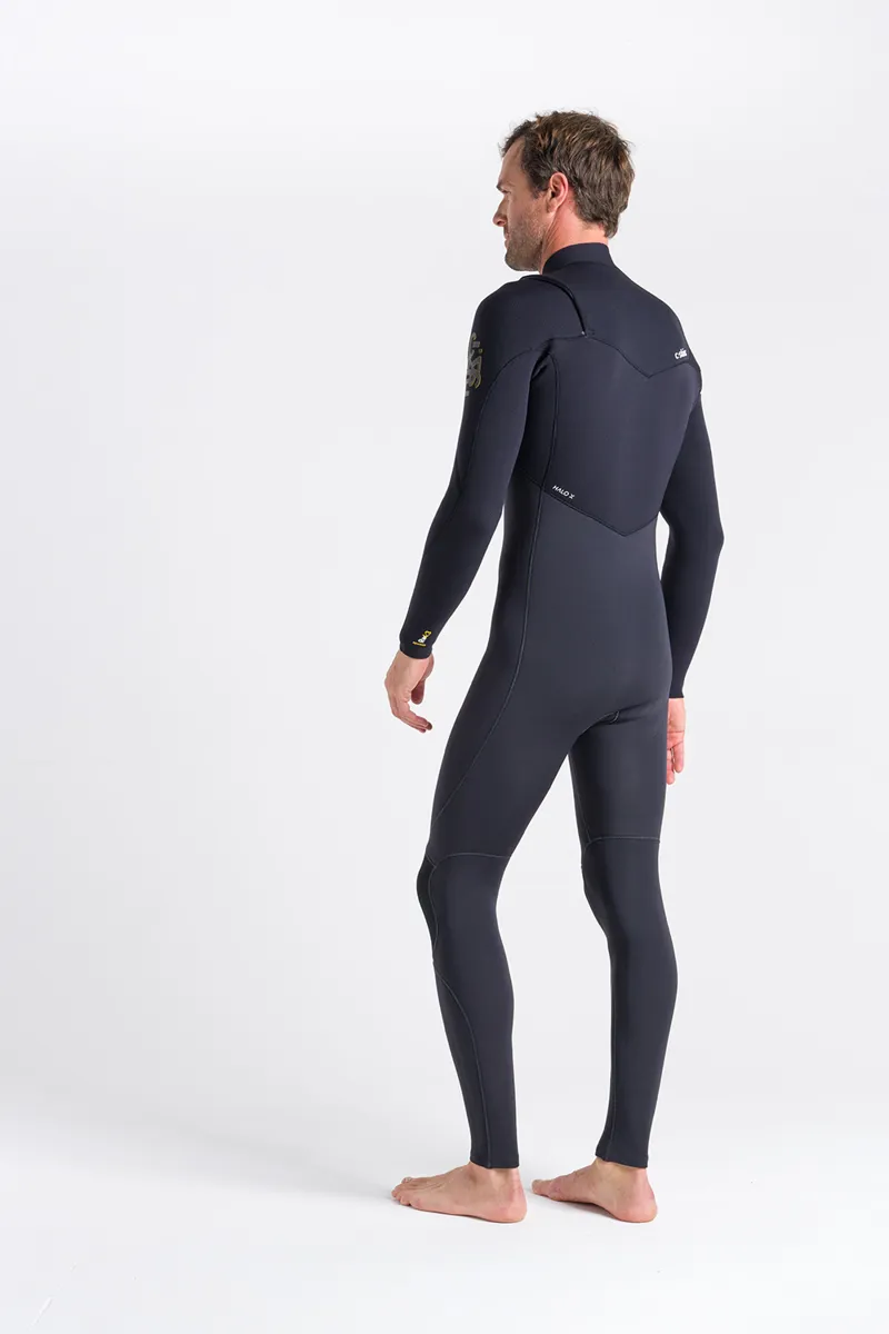 C-Skins Mens ReWired 4/3 Chest Zip Wetsuit Anthracite/Saffron-3