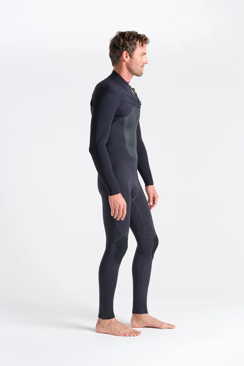 C-Skins Mens ReWired 4/3 Chest Zip Wetsuit Anthracite/Saffron-2