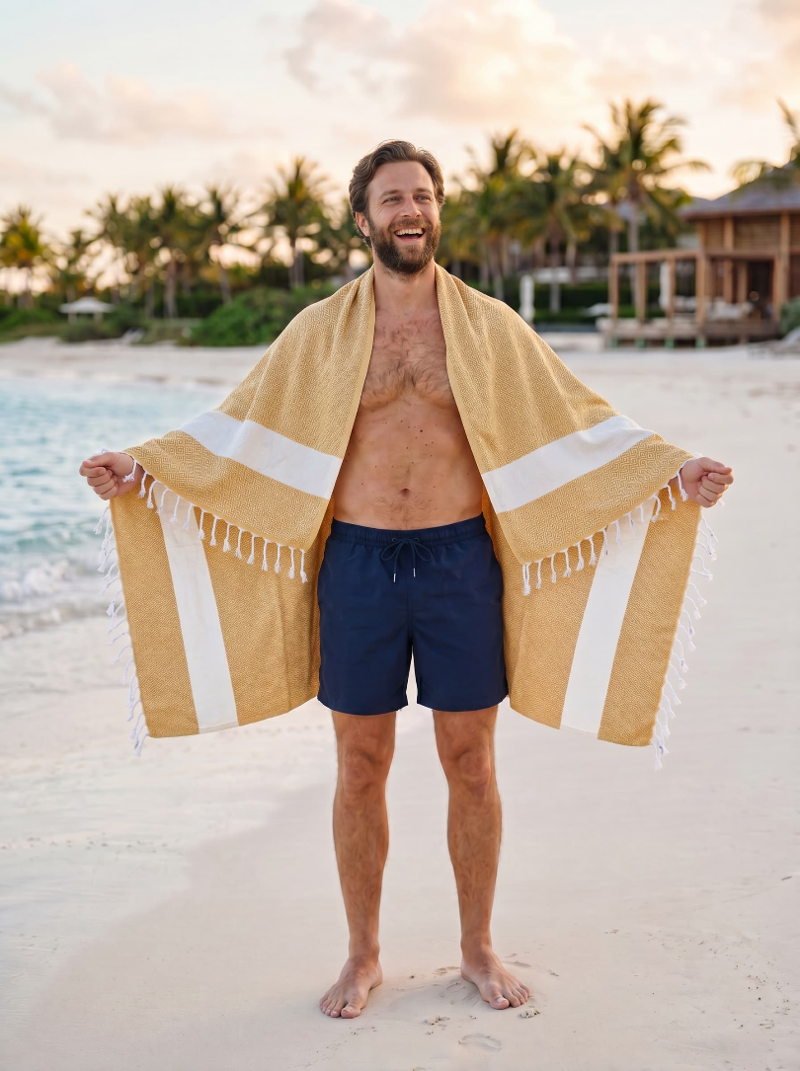 Weavico Turkish Towel Diamond - Mustard-2