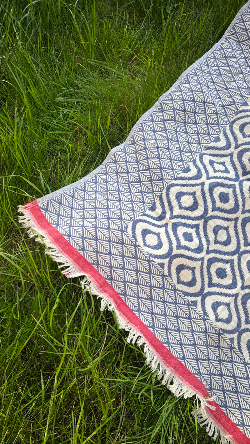 Weavico Turkish Throw - Navy/Red-3