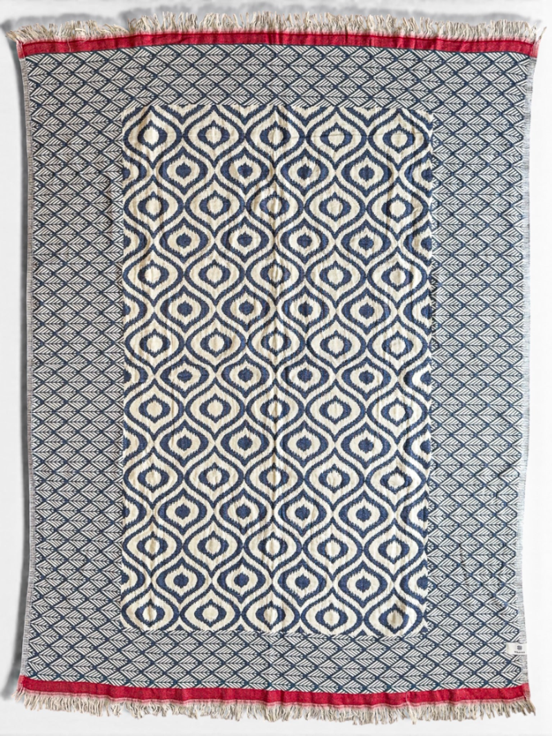 Weavico Turkish Throw - Navy/Red-7