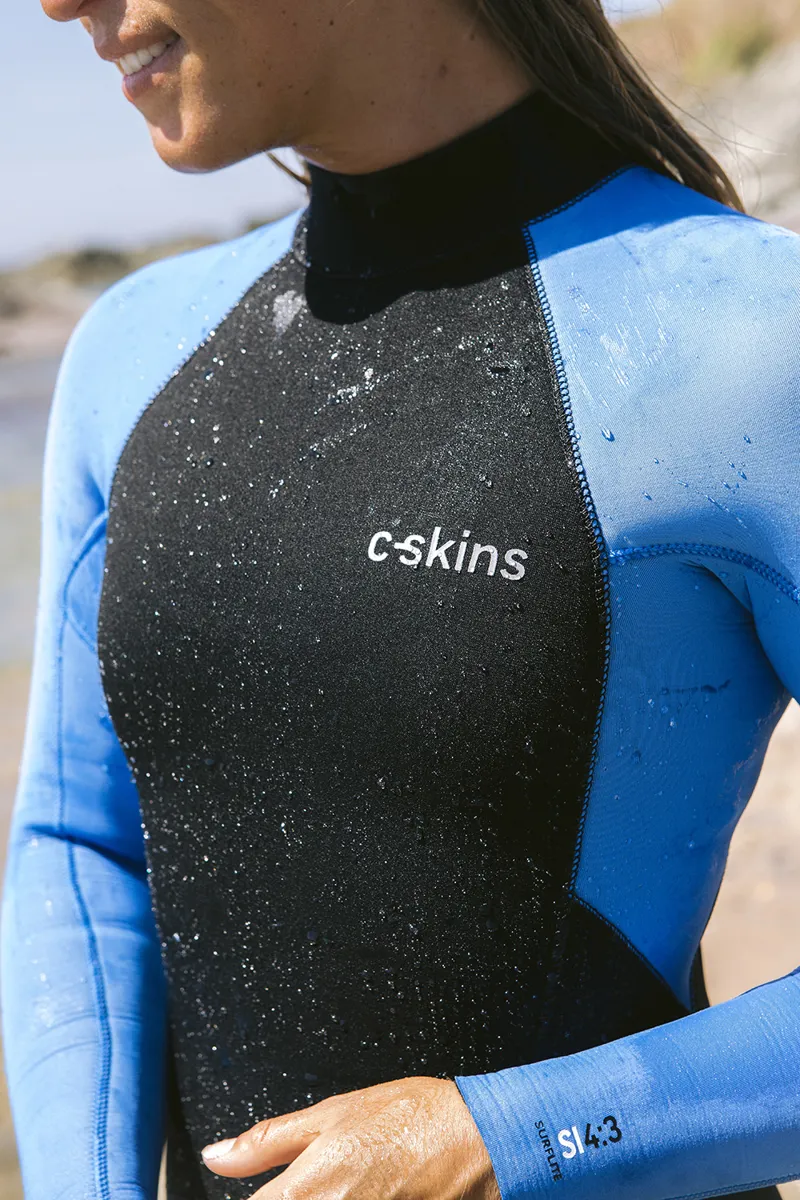 C-Skins Womens Surflite 4/3 Back Zip Wetsuit Azure-4